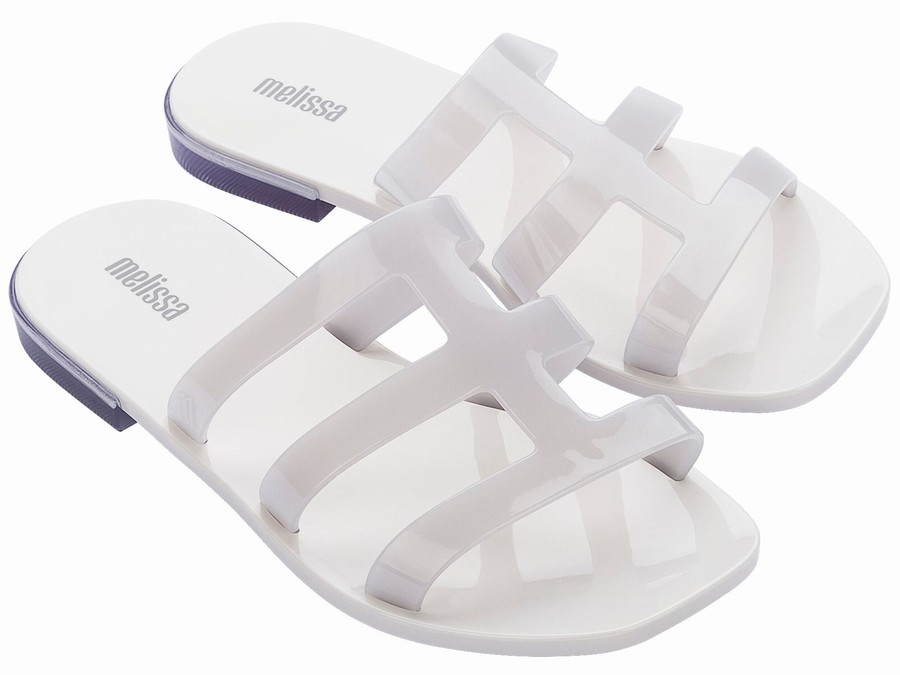 Chanclas De Baño Melissa Caribe Contrast Mujer - Blancas - Argentina PBF-857093